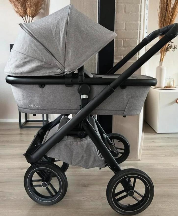Dubatti One E4 Kinderwagen  3-in-1 Grey Frame Black/Black, Kinderen en Baby's, Buggy's, Zo goed als nieuw, Maxi-Cosi, Regenhoes