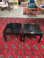 Tables gigognes Pierre Vandel Paris — Noir & Laiton, Vintage, Enlèvement ou Envoi