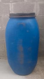 2 blauwe vaten met deksel, Tuin en Terras, Ophalen, Gebruikt