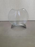 Soldes -20% ....Vase de forme ovale sur support inox, Neuf, Moins de 50 cm, Autres couleurs, Verre