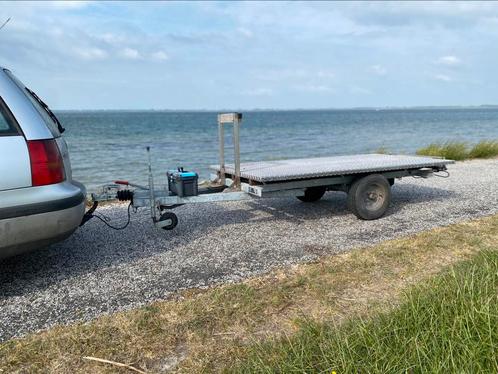 Mooie boot- trailer  platte aanhangwagen., Watersport en Boten, Accessoires en Onderhoud, Gebruikt, Overige typen, Ophalen