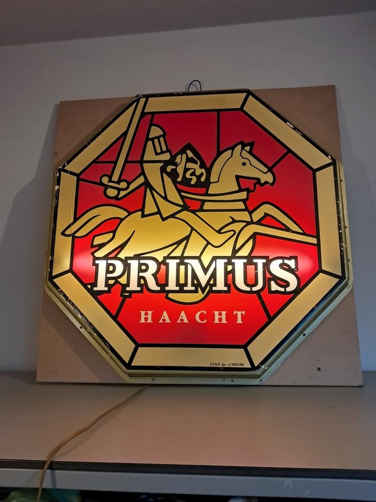 Primus Haacht lichtreclame bier, Verzamelen, Merken en Reclamevoorwerpen, Reclamebord, Ophalen