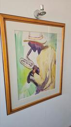Saxophone man painting 90cm × 70cm, Antiek en Kunst, Kunst | Litho's en Zeefdrukken, Ophalen of Verzenden