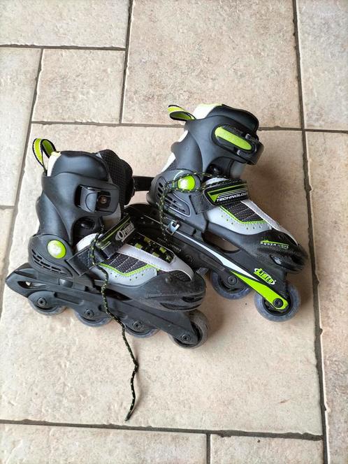Inline skates + bescherming / verstelbaar / maat 32-35, Sports & Fitness, Patins à roulettes alignées, Comme neuf, Protection