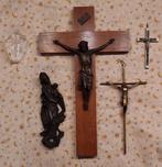 Crucifix, bol d'eau bénite, bois, métal, verre, Image, Enlèvement ou Envoi, Christianisme | Catholique