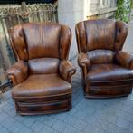 2 Italiaanse fauteuils, Ophalen, Gebruikt, Leer