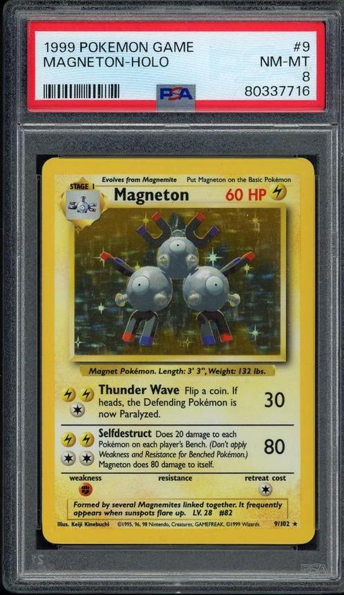 Micro-ondes Holo PSA 8 - 9/102 - Set de base 1999, Hobby & Loisirs créatifs, Jeux de cartes à collectionner | Pokémon, Comme neuf