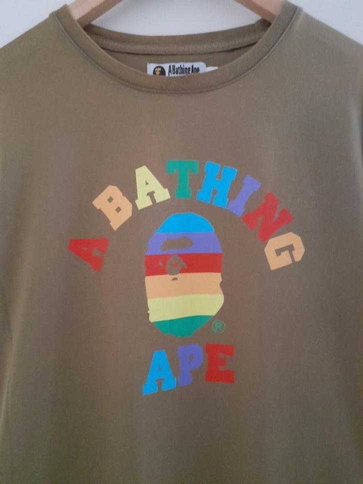 Vintage Bape - T-shirt Rainbow Gorilla, Kleding | Heren, T-shirts, Maat 52/54 (L), Groen, Ophalen of Verzenden