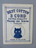 etiket naaigaren Sewing Thread Best Cotton Belgie zwarte kat, Verzenden, Zo goed als nieuw, Overige typen
