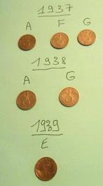 monnaies Allemande 1 reichspfennig bronze - 0,60 euro pièce, Enlèvement ou Envoi, Monnaie en vrac, Allemagne