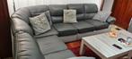 Canapé gris en cuir, Maison & Meubles, Canapés | Salons, Comme neuf, 150 cm ou plus, Cuir, Banc d'angle