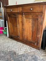 Oude eiken kast met 2 schuiven en 3 legplanken, Antiek en Kunst, Antiek | Meubels | Kasten, Ophalen