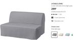 IKEA Sofa-bed LYCKSELE LOVAS, Maison & Meubles, Comme neuf, Deux personnes, Banc droit, Enlèvement