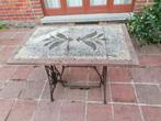 stenen tafelblad op Singer onderstel., Antiek en Kunst, Ophalen