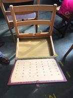 4 kerkstoelen met opbergvak en lederen zit, Antiek en Kunst, Antiek | Meubels | Stoelen en Sofa's, Ophalen