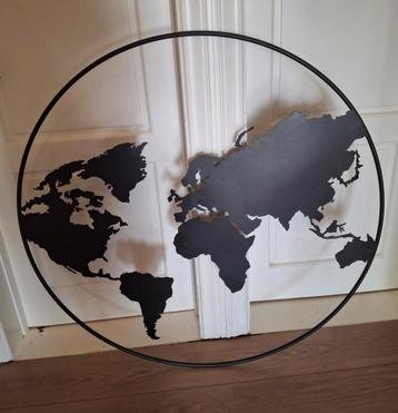 Muurdecoratie Wereld in metaal 110 cm beschikbaar voor biedingen