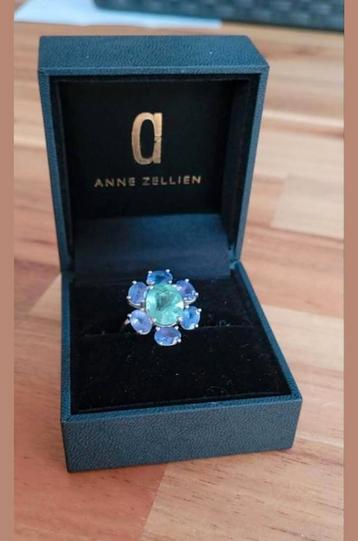 Aquamarine/tanzanite ring witgoud beschikbaar voor biedingen