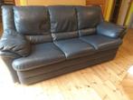 Divan cuir bleu 3 places, Maison & Meubles, Canapés | Salons, 200 à 250 cm, Banc droit, Comme neuf, Enlèvement
