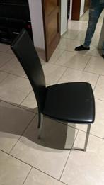6 chaises en cuir noir comme neuf!!, Maison & Meubles, Chaises, Comme neuf, Enlèvement, Cinq, Six Chaises ou plus, Cuir