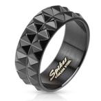 Zwarte stalen spike design herenring - OP=OP!, 20 of groter, IJzer of Staal, Zwart, Heer