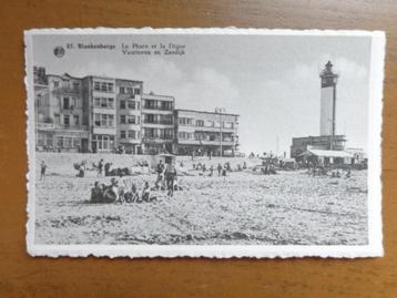 Postkaart Blankenberge, Vuurtoren en zeedijk