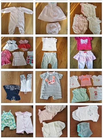 Babykleding meisje maat 50-56 lente/zomer (+/-45 stuks) 