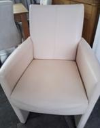 2   beige  Lederen kuipzetels  met wieltjes, Ophalen, Twee, Overige kleuren, Modern  landelijk  of industriël