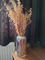 Mooie glazen vaas (zara home) met droogbloemen, Ophalen, Zo goed als nieuw