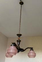 Vintage plafondlamp met glazen lampekapjes, Ophalen, Zo goed als nieuw, Glas