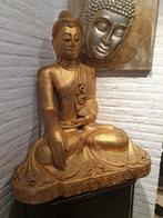 Bouddha, siècle dernier, bois doré, plus de 90 cm de haut, u, Enlèvement