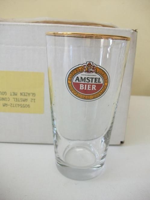 12 Amstel bierglazen, Verzamelen, Biermerken, Zo goed als nieuw, Glas of Glazen, Amstel, Ophalen