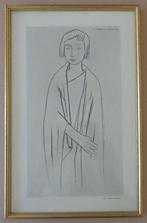 GERARD HERMANS / JONGE VROUW / ZW-W OFFSETLITHO / 42x27cm, Ophalen of Verzenden