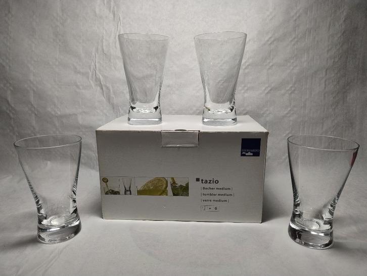 4 glazen Tumbler Leonardo Tazio 230ml, Verzamelen, Glas en Drinkglazen, Zo goed als nieuw, Overige typen, Ophalen of Verzenden