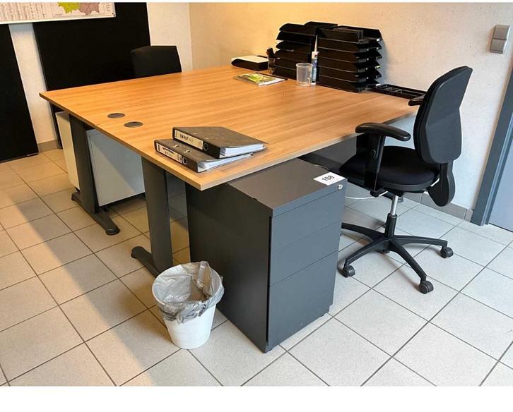 Ensemble de bureau professionnel – complet, Huis en Inrichting, Bureaus, Zo goed als nieuw, Bureau, In hoogte verstelbaar, Ophalen