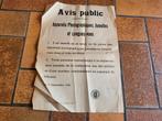 avis public a la population Mons, Belgique 2WW, Ophalen of Verzenden