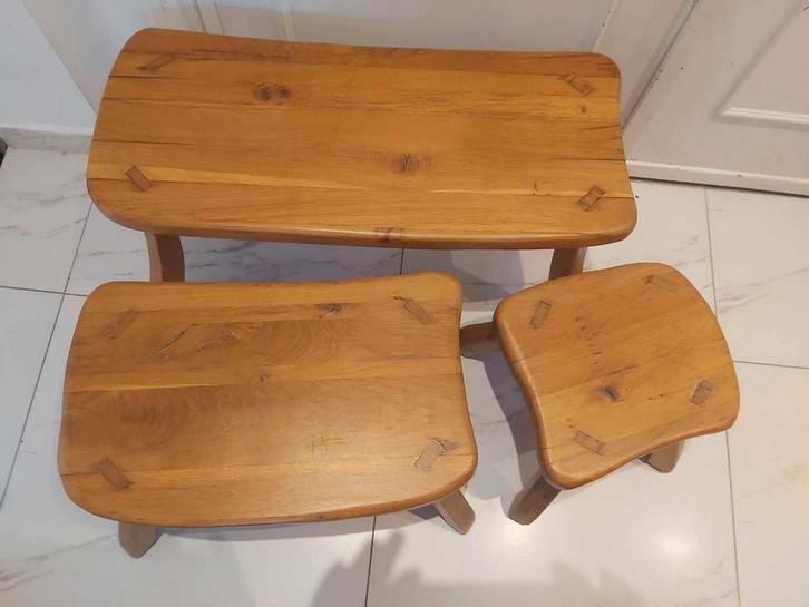 Vintage eikenhouten nesting tables, Antiek en Kunst, Antiek | Meubels | Tafels, Ophalen of Verzenden