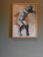 Pasteltekening / naakt / 53 x 73 / ingelijst, Antiek en Kunst, Ophalen of Verzenden