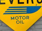 BEVEROL motor olie emaille reclamebord, Ophalen of Verzenden, Gebruikt, Reclamebord