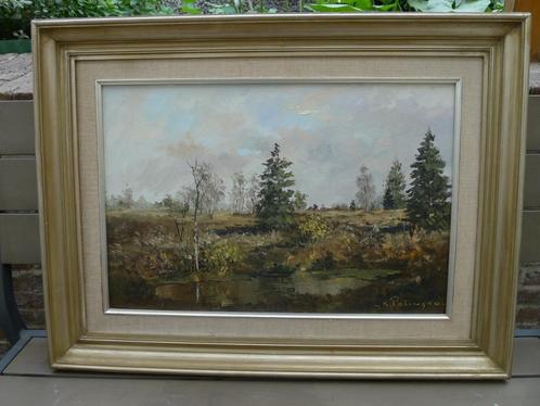 HST René POLIGNARD Uitzicht op de Venen, Antiek en Kunst, Kunst | Schilderijen | Klassiek, Ophalen of Verzenden