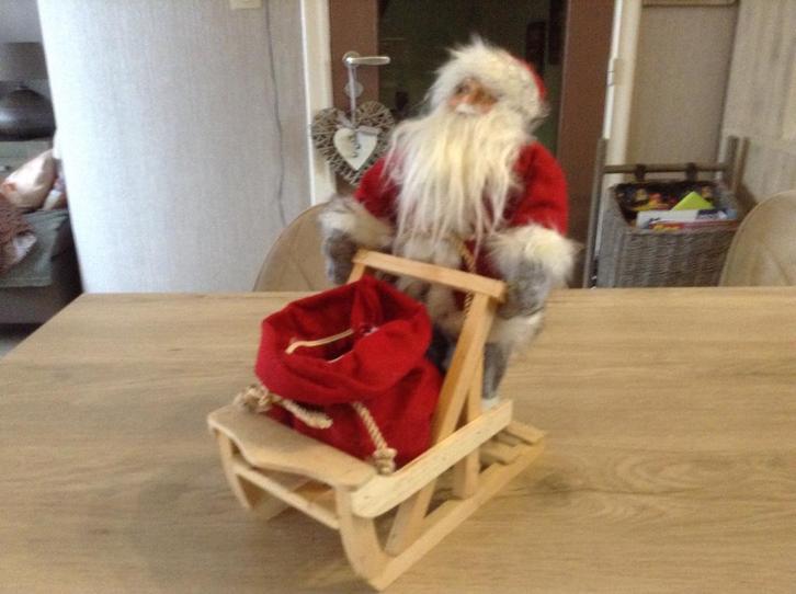 Père Noël avec traîneau (30 cm), Divers, Noël, Comme neuf, Enlèvement ou Envoi