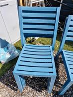 7 metalen tuinstoelen blauw, Tuin en Terras, Ophalen, Gebruikt