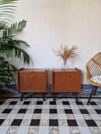 Vintage midcentury nachtkastjes | kastjes retro, Ophalen, Gebruikt, Minder dan 45 cm, Minder dan 55 cm