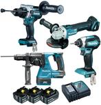 Combopack 18V DLX4159TJ MAKITA 4 machines + 3 accu's+koffers, Ophalen, Nieuw