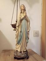 Ancienne statue plâtre Sainte Vierge Marie Lourdes signée, Antiquités & Art, Enlèvement ou Envoi