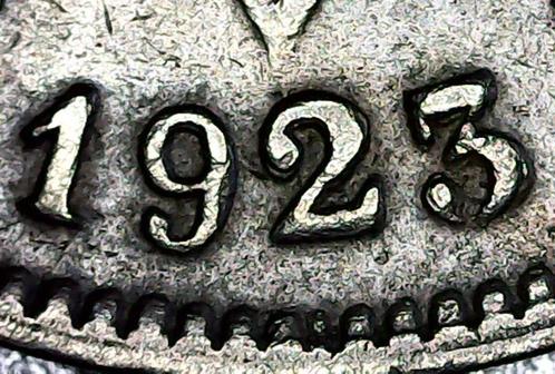 Variatie 10 cts 1923 Fr België dubbele datum (23), Postzegels en Munten, Munten | België, Losse munt, Metaal, Verzenden