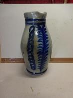 poterie cruche gres + pot couleur bleue, Ophalen