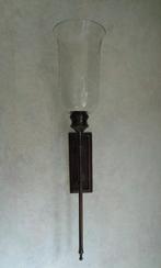 Windlicht. Bronzen kandelaar. Wandmontage. 73 cm., Ophalen of Verzenden, Zo goed als nieuw, Kandelaar, 50 tot 75 cm