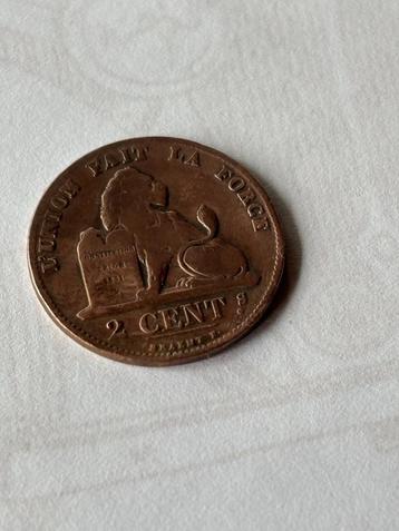 muntstuk 2 Belgische centimes 1875 beschikbaar voor biedingen