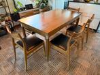 Vintage eettafel met 6 stoelen, Huis en Inrichting, Ophalen, Gebruikt, Vintage, sixties, retro, 50 tot 100 cm
