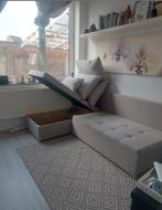 Slaapbank combi hoekzetel, Ophalen, Beige, 140 cm, Zo goed als nieuw